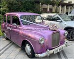 花車佈置(加大圓型吸盤款), 配4個車門花 (淺紫+粉紅) - 限時優惠價$498/套, 送V帶 (客人回圖)