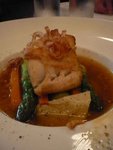 Seared white cod on ferrel and carrot stew $198