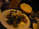 cold mezze platter 冷前菜拼盤 $80 
(香草蠶豆蓉、甘香粉拌雜菜、香蒜酸乳酪、小扁豆洋蔥飯、芝麻醬鷹嘴豆蓉、芝麻醬烤茄子)