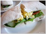 Sliced egg panini in honey mustard $25