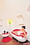 小小客廳綴以 Scoop Loveseat和 Hemisphere Coffee Table