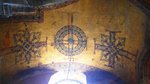 Used to be some crosses sign of Christianity on the ceiling but was then covered by islamic symbols when the emnpire change. A hybrid mixture of this.