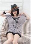 C7a 灰色蝙蝠袖圓片TEE  HK$69