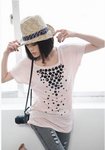 C7b 粉色蝙蝠袖圓片TEE  HK$69