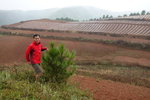這裡土壤因含銅而呈艷麗的紅色,又因歷代冶銅將山上的樹木砍伐過量使紅色土壤祼露出來而形成大片的紅土地.DSC00096