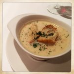 Seafood Chowder with Truffle Crouton