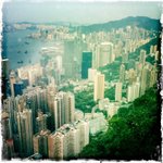 Looking to the East from the Peak, we see  Admiralty & Wan Chai of Hong Kong Island