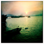 Sunset in Cheung Chau Ferry pier
