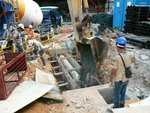 Concreting surrounding for drainage pipe form manhole SMH-12 to SMH-14 of LGF