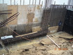 Erecting fwk of tie beam & screen wall at GL 8-9,P of LGF