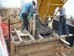 Pouring concrete for manholes CPMH-02,100mm dia. STG at GL 8-9,PB of M1F