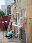 Change of drainage pipes at Technial mock up
