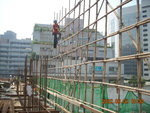 Bamboo scaffolding for ext. wall at GL 9,A-PB of M3F-GF