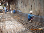 Rebar fixing of starter bars to slab at GL 1-2,A-PC of M2F