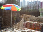 Erecting falsework for fwk to soffit slab & beam at GL 1-9,PD-Q from M3F to GF