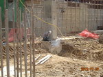Open up the conc. for drill in rebar holes at GL 10,PB of LGF