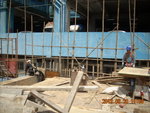 Bamboo scaffolding at GL 7-9,A-PA of GF ext. wall