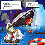 Titanic and Iceberg - HTML Joke