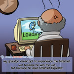 Granddad surfing the Web - Programming Joke